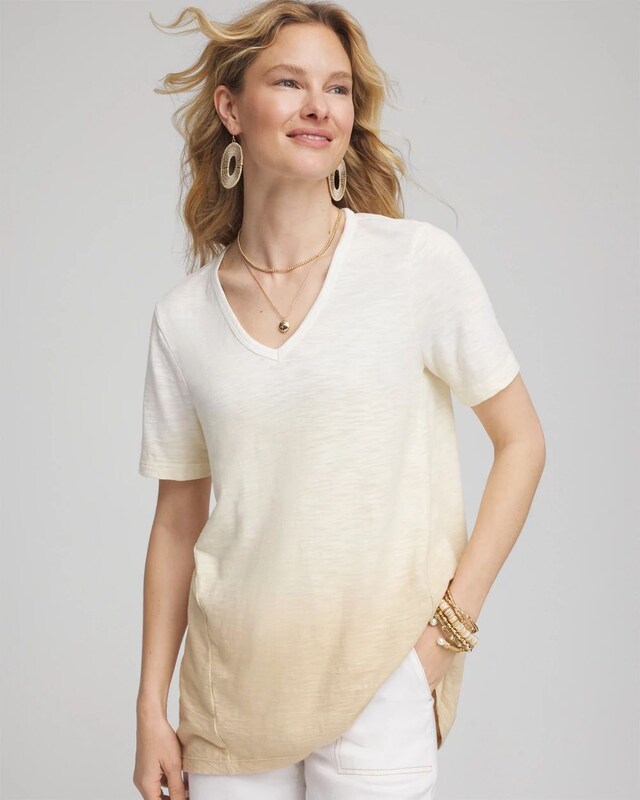 Ombre Short Sleeve Forward-Seam Tee - image 1